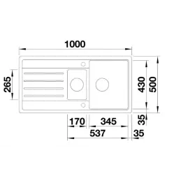 Kameninški sudoper Blanco LEGRA 6 S / Crna