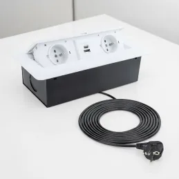 Klizna električna utičnica KOMBI BOX USB A+C / Bijela