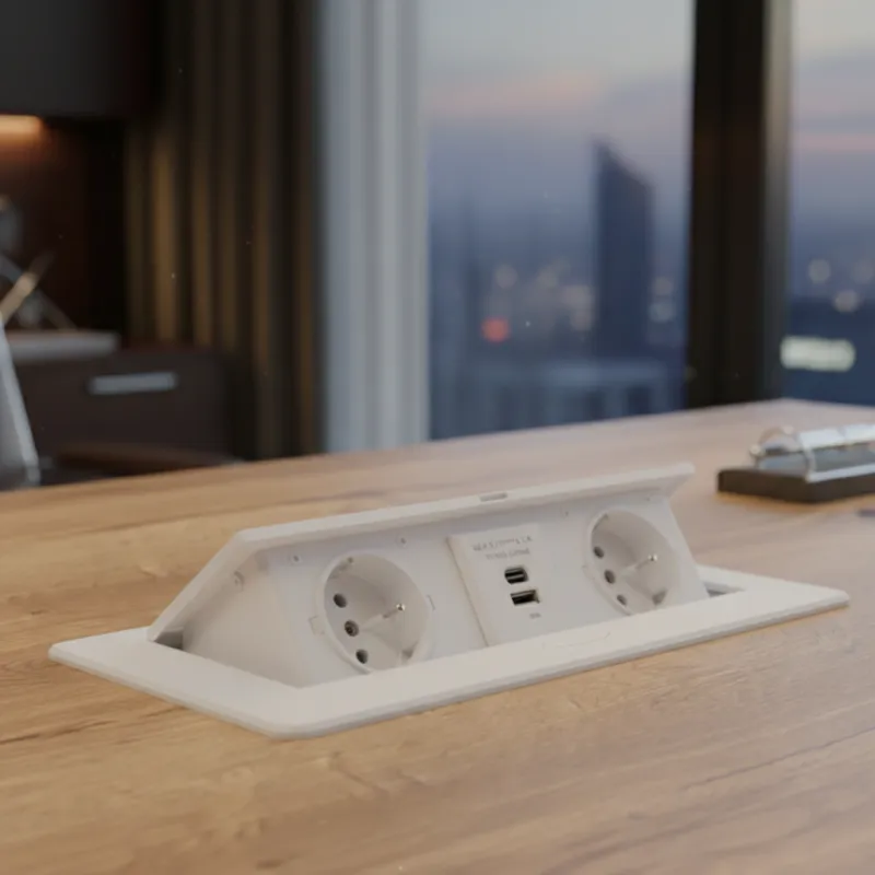 Klizna električna utičnica KOMBI BOX USB A+C / Bijela