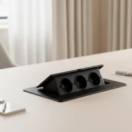 Klizna električna utičnica 3x230V / Crna