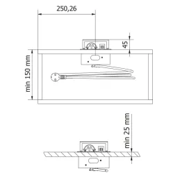 Izvlačna električna utičnica BOX MINI 1x230V + 2xUSB A+C / Crna