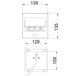 Električna podizna utičnica BOX MINI 1x230V + 2xUSB A+C / Aluminij