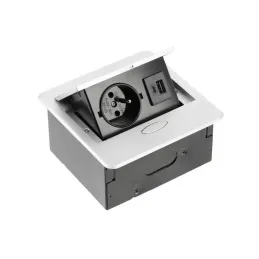Električna podizna utičnica BOX MINI 1x230V + 2xUSB A+C / Aluminij