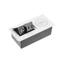 Izvlačna električna utičnica 1x230V + USB punjenje A-C / Bijela mat