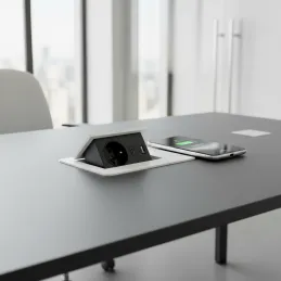 Izvlačna električna utičnica 1x230V + USB punjenje A-C / Bijela mat