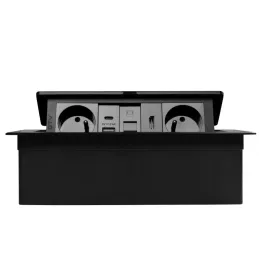 Izvlačna električna utičnica 2x230V + USB punjenje A-C + RJ45 + HDMI / Crna