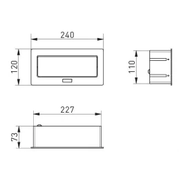 Izvlačna električna utičnica 2x230V + USB punjenje A-C + RJ45 + HDMI / Crna