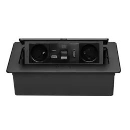 Izvlačna električna utičnica 2x230V + USB punjenje A-C + RJ45 + HDMI / Crna