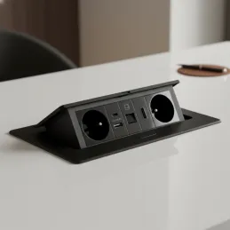 Izvlačna električna utičnica 2x230V + USB punjenje A-C + RJ45 + HDMI / Crna