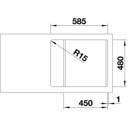 Nerđajući sudoper Blanco LEMIS 45 S-IF Mini