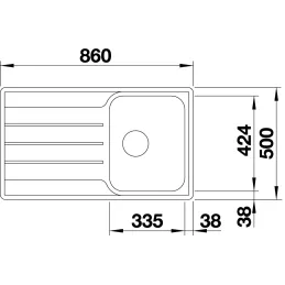 Nerđajući sudoper Blanco LEMIS 45 S-IF