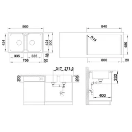 Nerđajući sudoper Blanco LEMIS 8 S-IF