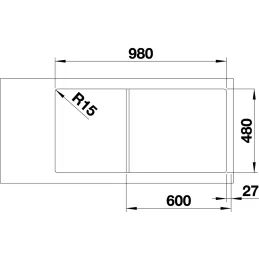 Nerđajući sudoper Blanco LEMIS XL 6 S-IF