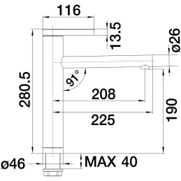 Baterija Blanco LINUS / krom