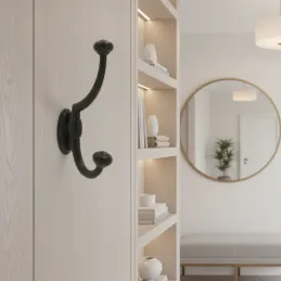 Rustikalna vješalica PLUTO / Crna mat