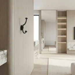 Rustikalna vješalica PLUTO / Crna mat