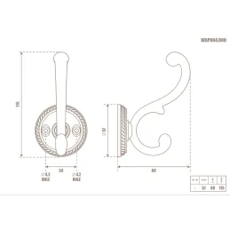 Rustikalna vješalica GALILEO / Stara mjedi