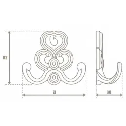 Rustikalna vješalica STRADIUS MINI / Starosrebrna