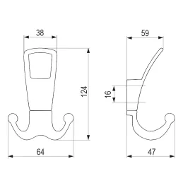 Vješalica LAMAR XL / Crna mat