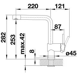 Baterija Blanco LINUS silgranit / Crna mat