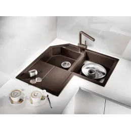 Baterija Blanco LINUS-S s tušem - silgranit / bijela