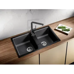 Baterija Blanco LINUS-S s tušem - silgranit / Tartufo