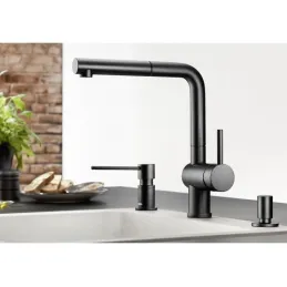 Baterija Blanco LINUS-S s izvlačivom tušem / Crna mat