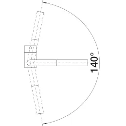 Baterija Blanco LINUS S - F - za prozor s tušem / Crna mat