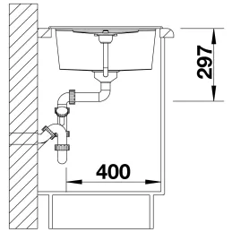 Kameninški sudoper Blanco METRA 45 S / Crna