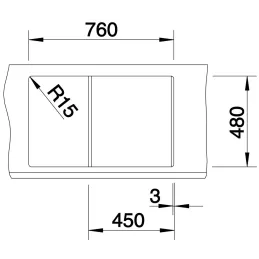 Kamenin sudoper Blanco METRA 45 S / Bijela soft