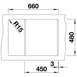 Kameninijski sudoper Blanco METRA 45 S Compact / Kava