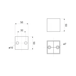 Plastična nožica 50x50 mm MIXO / Siva