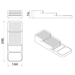 Držač za nože za ladicu ili stol ADRIA / Siva