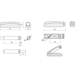 Piston za otvaranje vrata bez ručki MOVE Mini / Siva