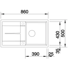 Kamen sudoper Blanco METRA 5 S / Kava