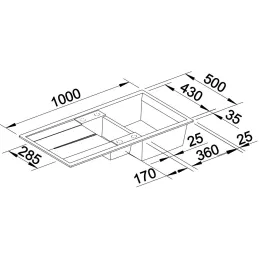 Kameninjski sudoper Blanco METRA 6 S / Crna