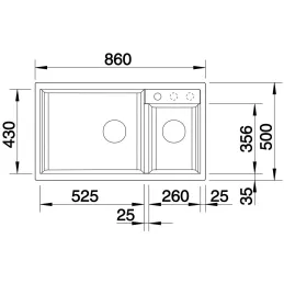 Kuhinjski sudoper od keramike Blanco METRA 9 / Crna