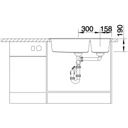 Kameninijski sudoper Blanco METRA 9 / Siva vulkan