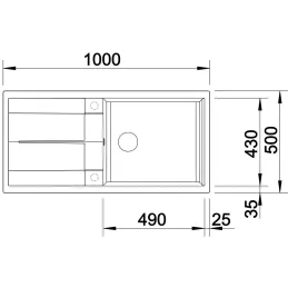 Kamen sudoper Blanco METRA XL 6 S / Antracit