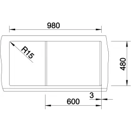 Kamenin sudoper Blanco METRA XL 6 S / Siva stijena