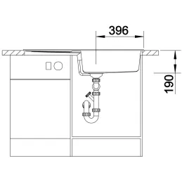 Kamenin sudoper Blanco METRA XL 6 S / Siva stijena