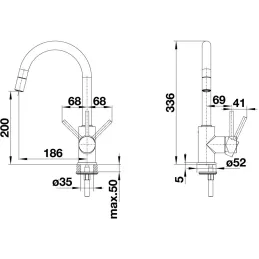 Baterija Blanco MILA S / krom / tuš