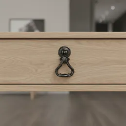 Rustikalna ručka gumb CORTINA / Crna sjajna