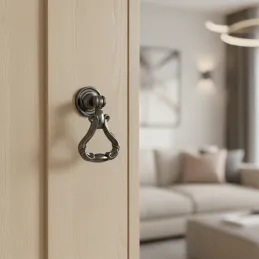 Rustikalna ručka gumb CORTINA / Crna sjajna