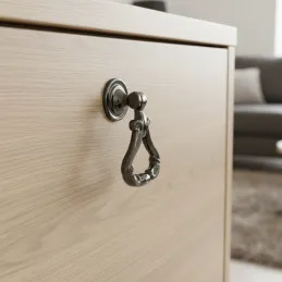 Rustikalna ručka gumb CORTINA / Crna sjajna