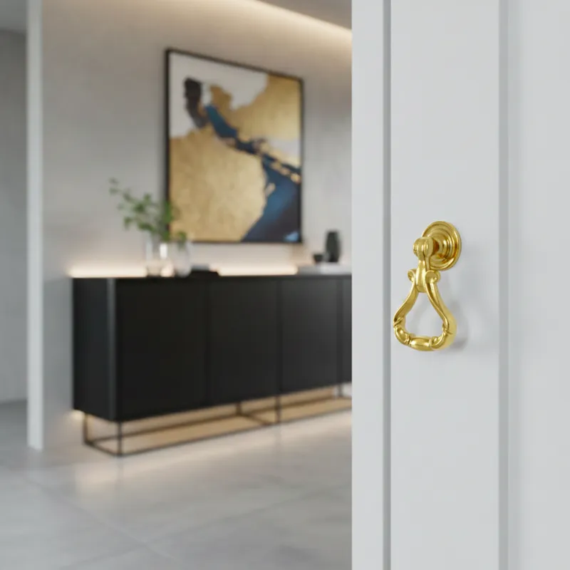 Rustikalna ručka knopka CORTINA / Sjajna zlatna