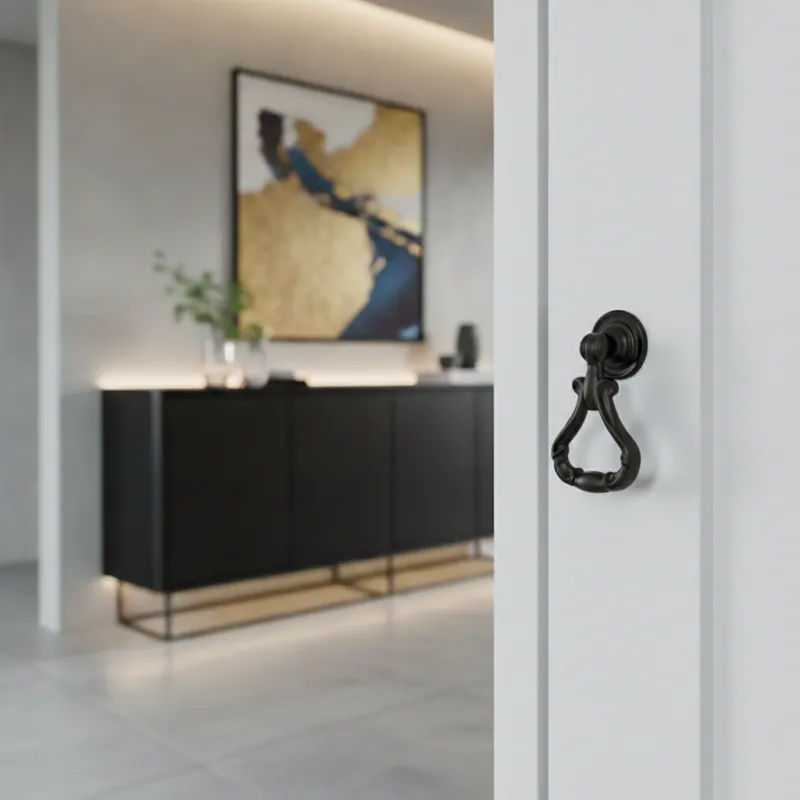 Rustikalna ručkica gumb CORTINA / Crna mat