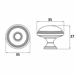 Ručka dugme FRESNO / Staroroza