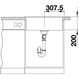 Kamen sudoper Blanco NAYA 6 / Antracit