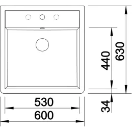 Keramički sudoper Blanco PANOR 60 / bez ekscentra / s 1 otvorom
